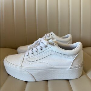 Vans White Platform Sneakers